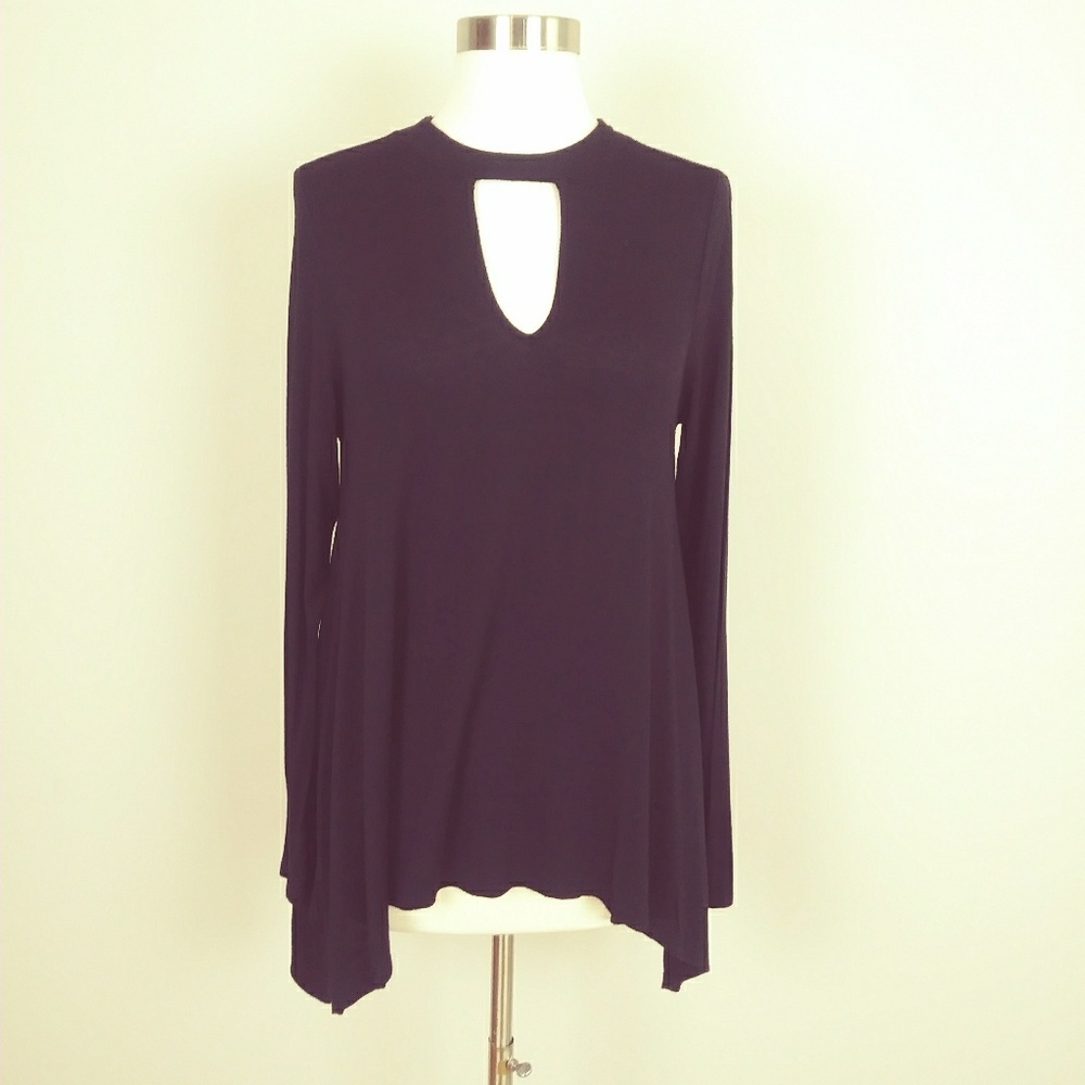 Black Jlo front peephole dress top